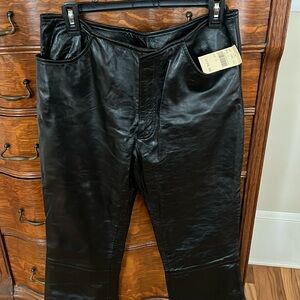 WILSONS Black Leather Pants Womens Size 10 Maxima New With Tags Lined 55006